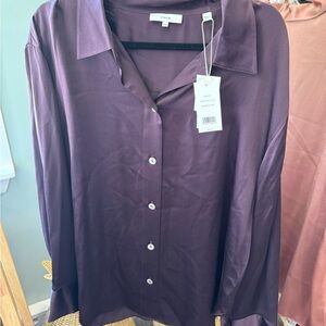 Vince 100 % silk aubergine Blouse